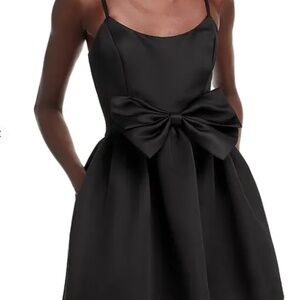 AQUA  Satin Bow Mini Dress - Black XL * Like New * Worn Once